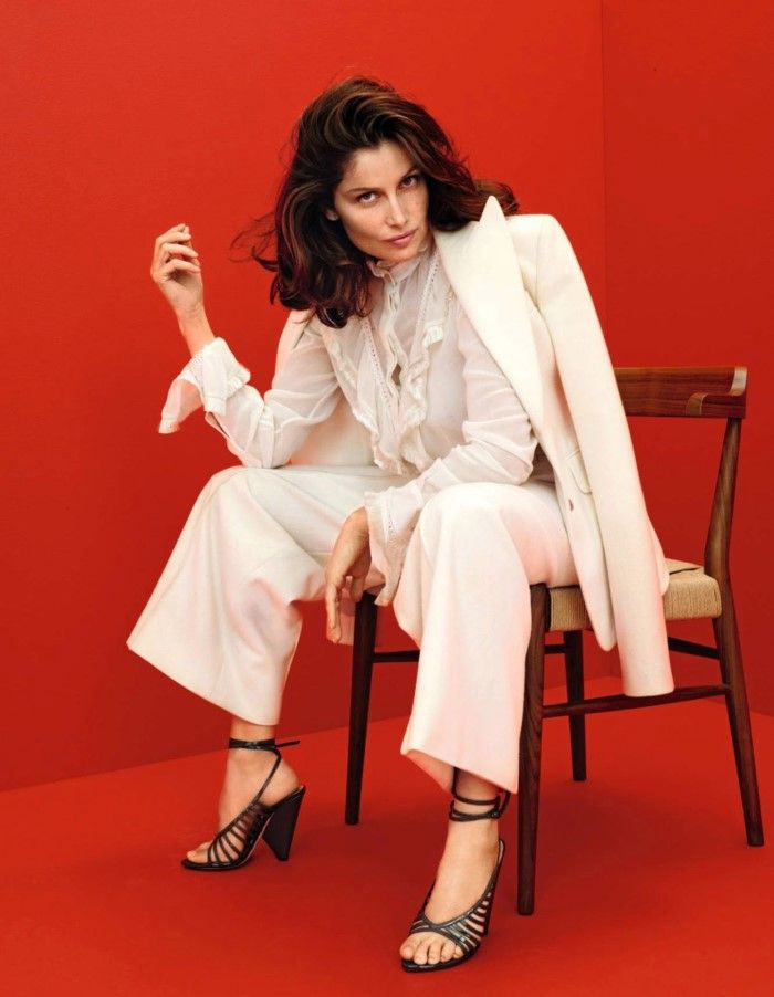 Model posing during a professional studio photoshoot